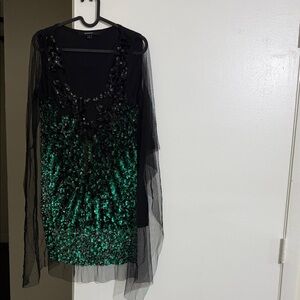 Givenchy Black and Green Sequin Top